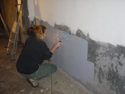 Mise en gris pour le soubassement des murs