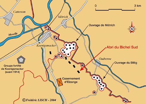 Carte du secteur d'Elzange
